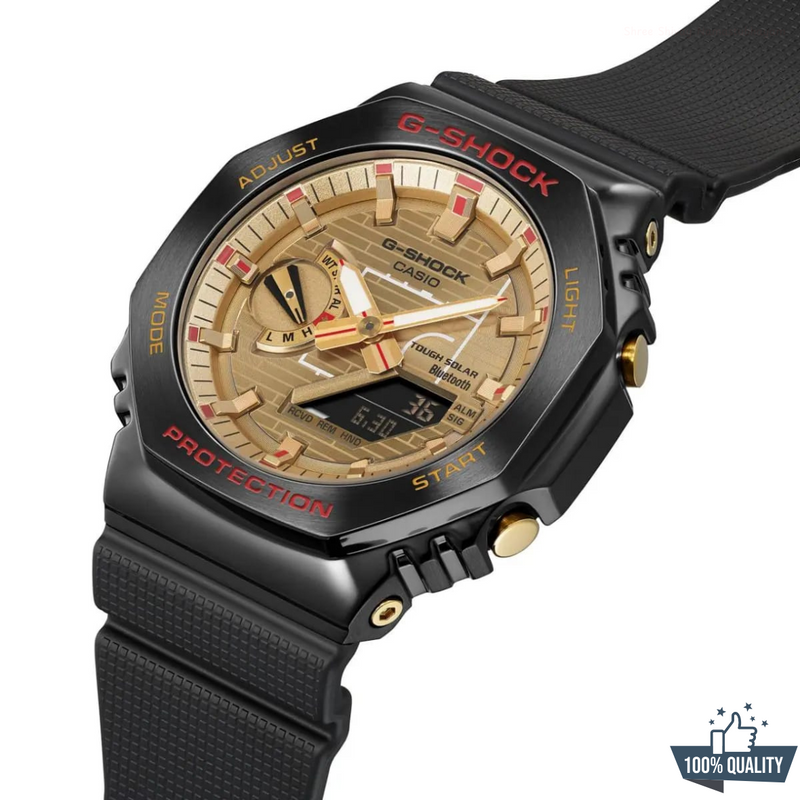 G-210012 Premium Black Golden Watch.