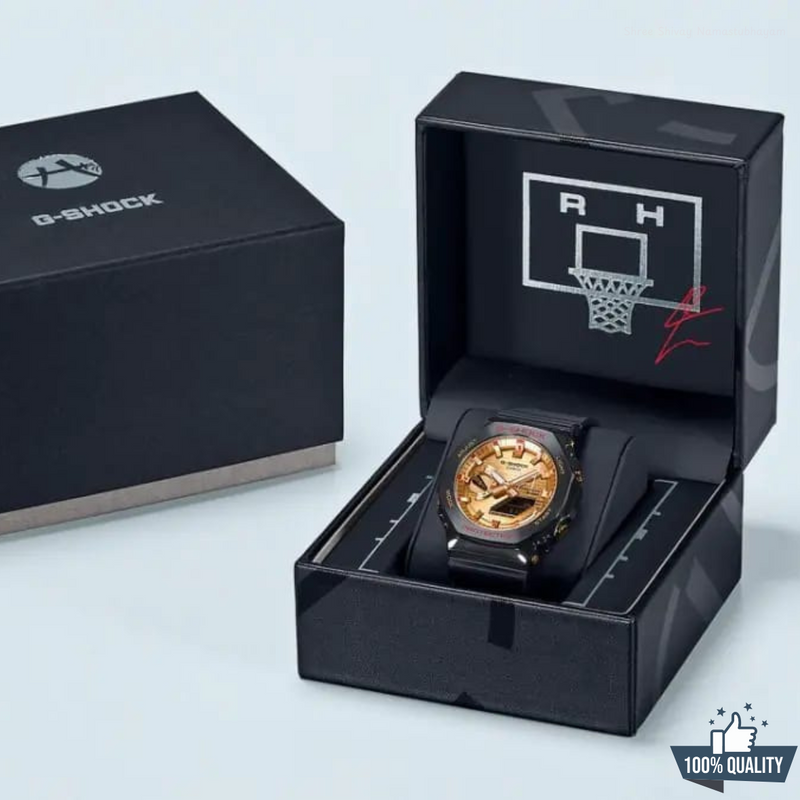 G-210012 Premium Black Golden Watch.